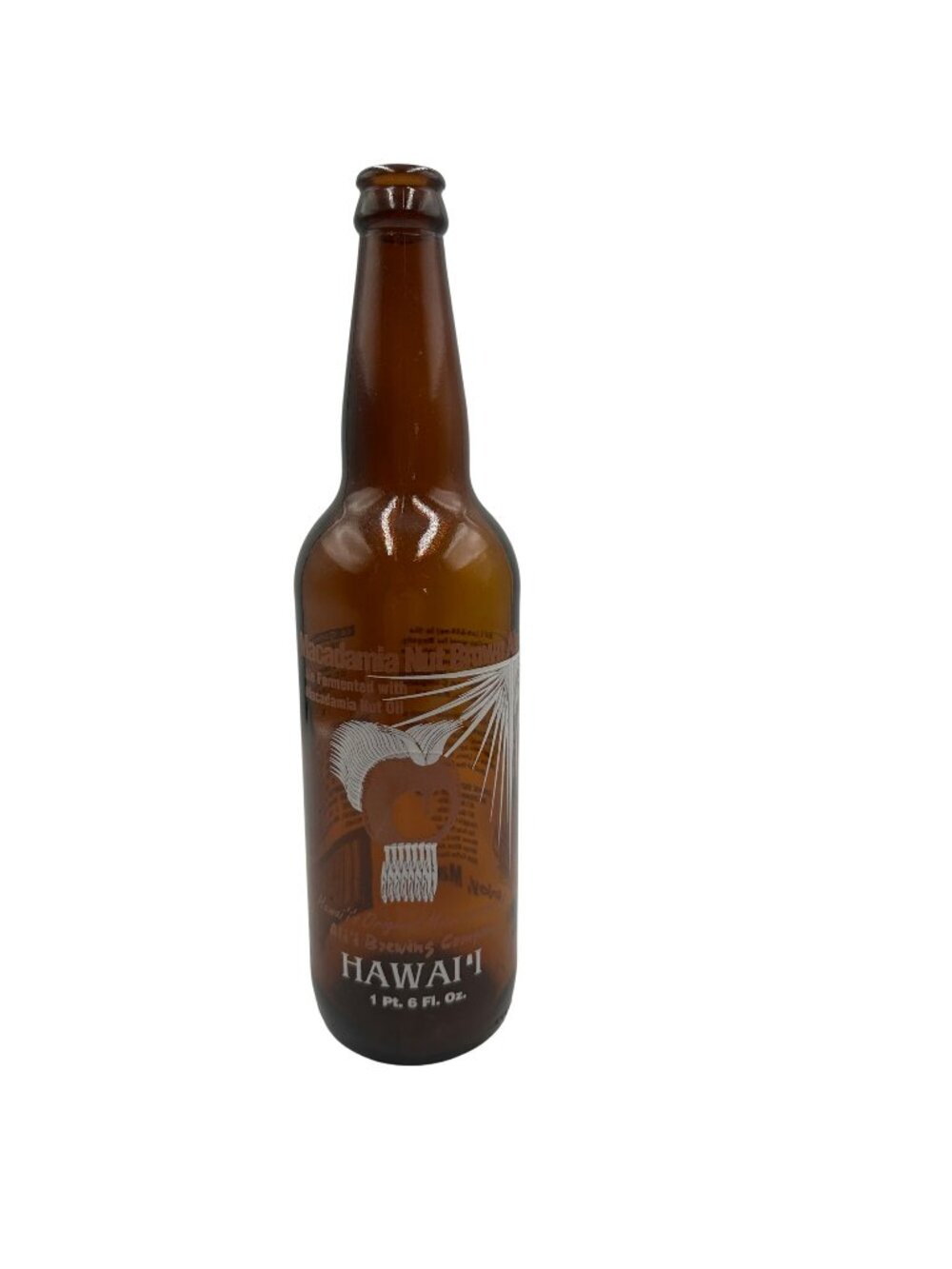 Macadamia Nut Brown Ale Beer Bottle Alii Brewing Co Hawaii 1 Pint 6 oz Rare